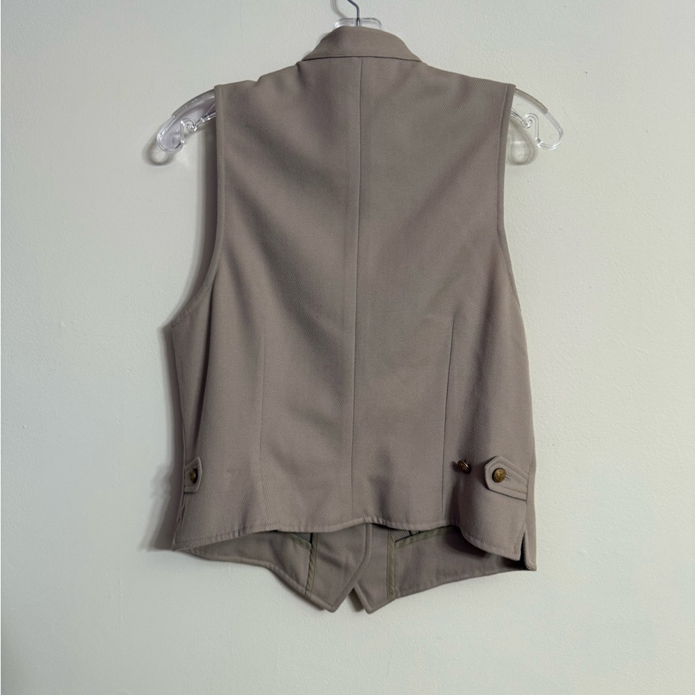 Vintage Ralph Lauren Country Vest Riding Beige Equestrian Gold Button Women’s 14 - Picture 5 of 5